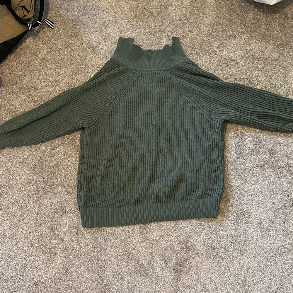 Aerie Sage Ribbed collared Knit Sweater - Picture 4 of 4